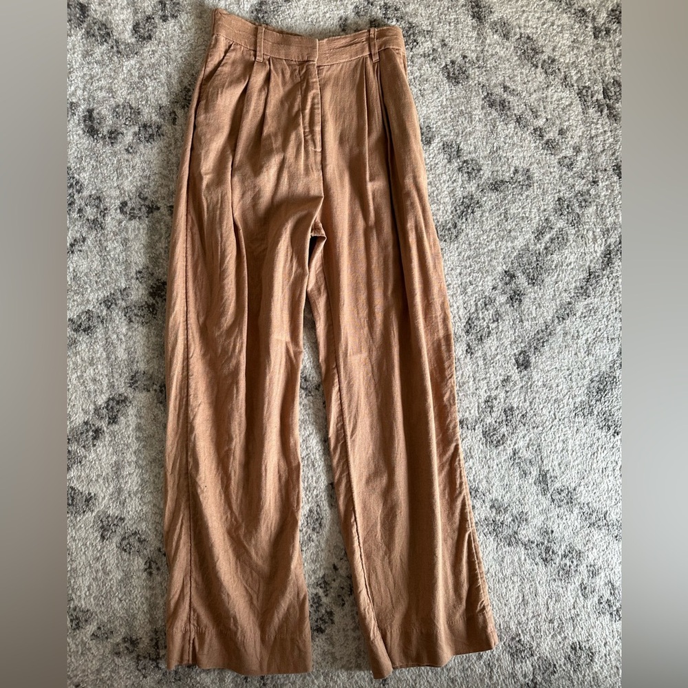 Abercrombie & Fitch Women's Linen-Blend Tailored Wide Leg Pant